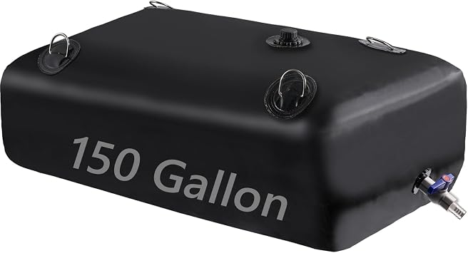 Rodelna Water Storage Bladder, Water Tank, 145 Gal Foldable Portable Water Storage, Large Water Storage Containers with 3/4" PVC Spigot Kit for Camping, Garden, Emergency Water Storage