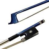 yinfeel 1pcs of 4/4 carbon fiber violin bow,blue,pink,green,white,coffee coulour white horse hair for adult (blue)