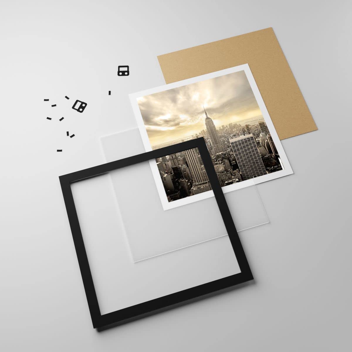 Cuadro Póster 60x60 cm Marco Negro Arquitectura Ciudades - 2630 - P2B