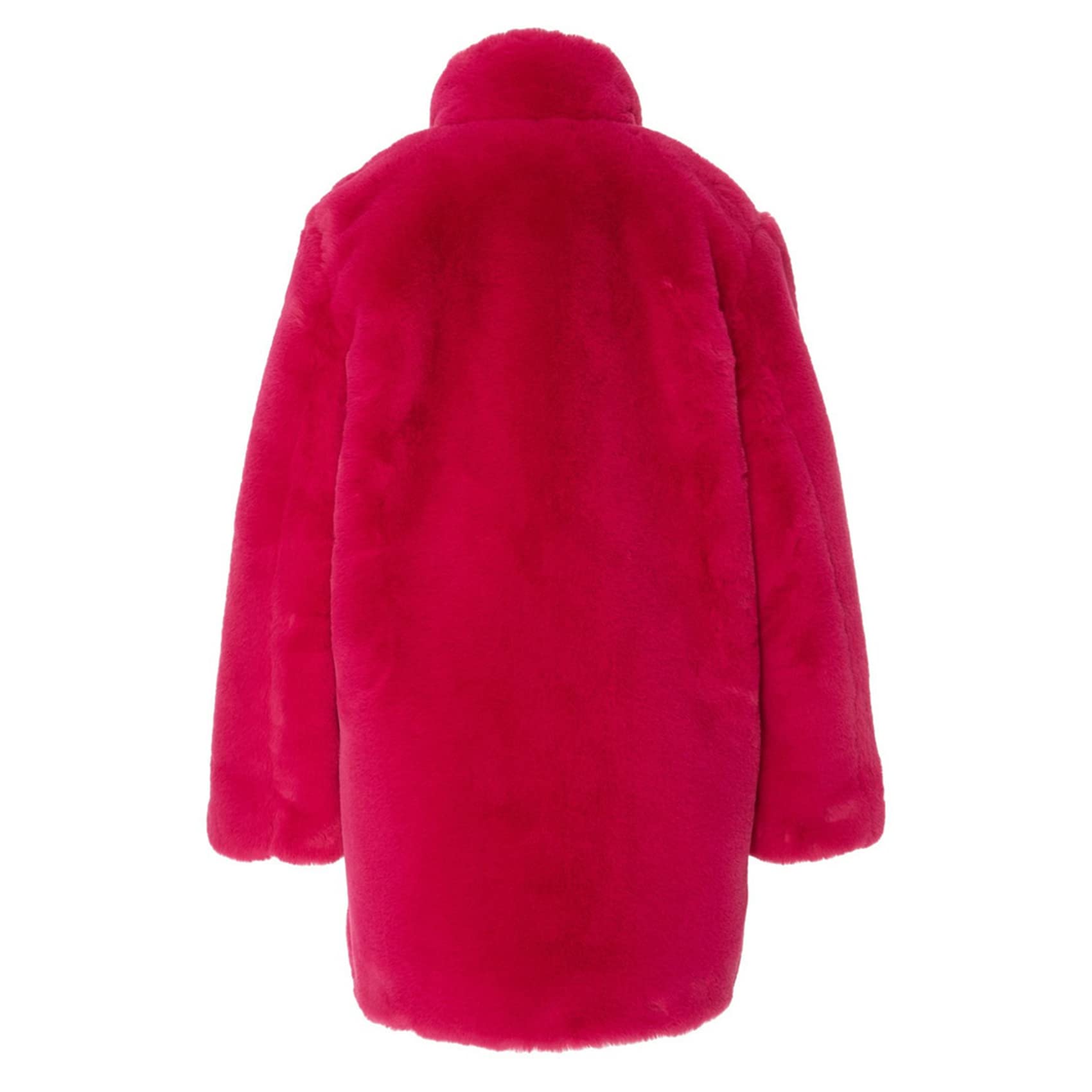 Cappotto in Pelliccia Sintetica di Media Lunghezza da Donna in Morbido Pile Morbido di Lana d'Agnello Caldo Cappotto
