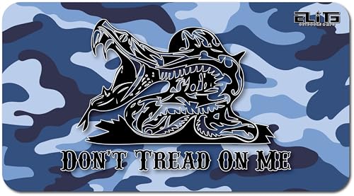 Elite Outdoors MFG | Classic Blue Camo Gun Cleaning Mat | Gadsden Flag Don't Tread On Me Design | Black, White & Blue Shades | Made in The USA | Size 12x22 inches