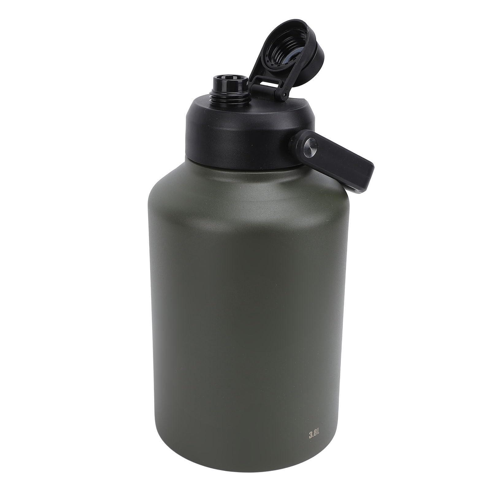 Zerodis Isolierte Flasche, Edelstahl-Flasche mit Breiter Öffnung, 3,8 L, für Eisgetränke Beim Training Im Fitnessstudio (OD Grün)