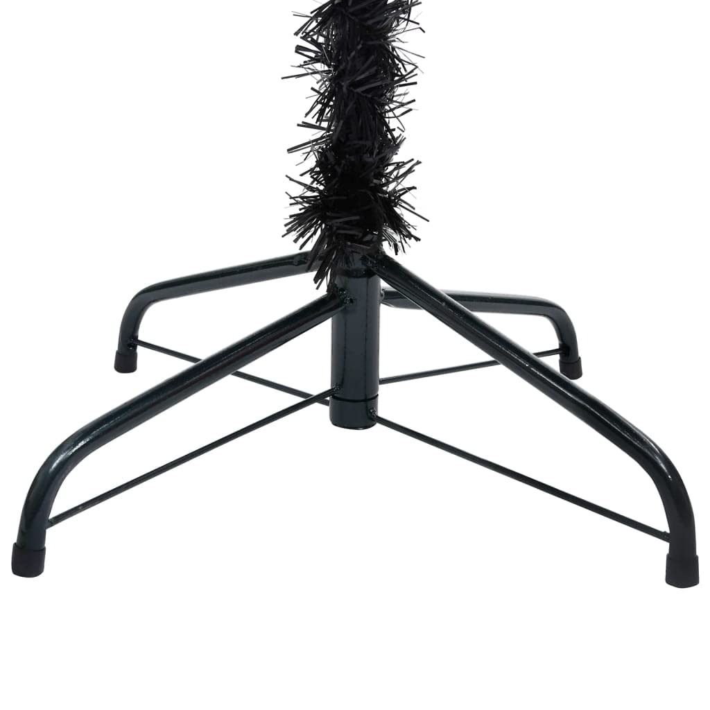 vidaXL Albero di Natale Artificiale con Supporto Nero 120 cm PVC