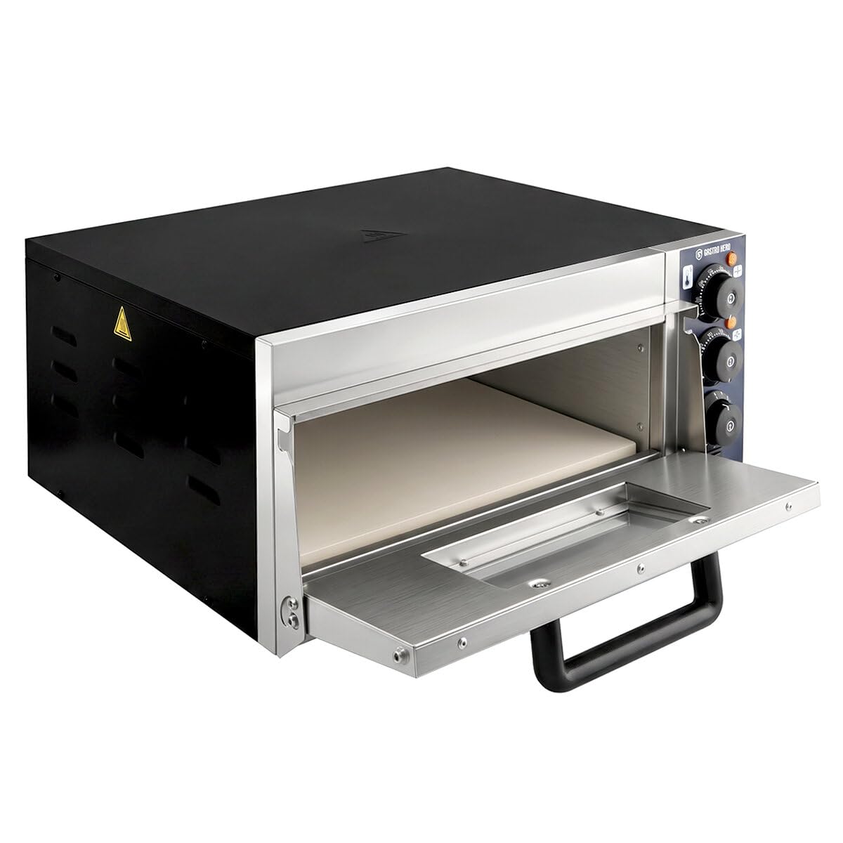 GastroHero Forno per pizza da 35 cm, elettrico per pizza con fondo in ceramica, per 1 pizza Ø 35 cm, forno elettrico per pizza per gastronomia