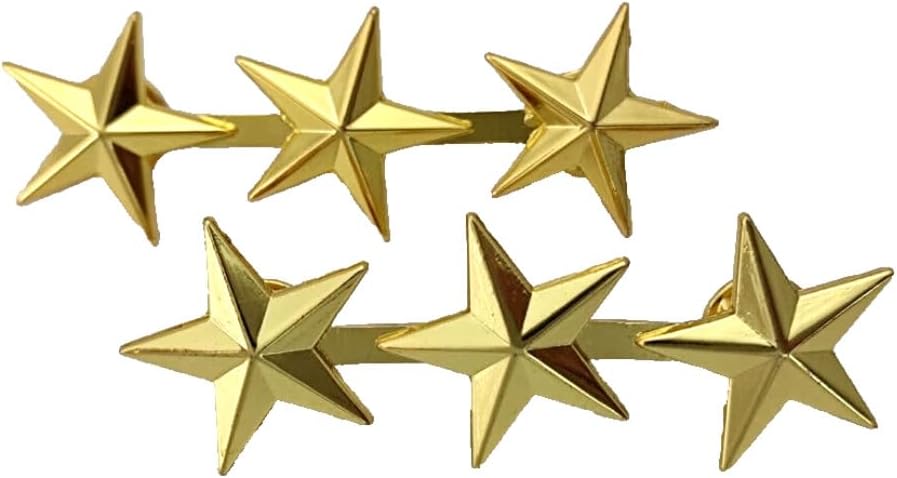 Reproduction WW2 US OFFICER 3 STAR LIEUTENANT GENERAL RANK BADGE PIN golden
