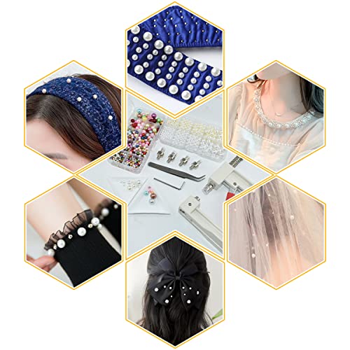 Conjunto de ferramentas de configuração de pérolas com 5400 peças, prensa manual, máquina de fixação