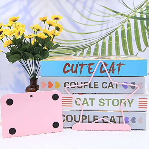 Fashion Star Bookend Non-Skid Metal Book Ends Book Stands For Home Shelves School Office Decoration Kids Study Gift (Pink) #TOP5
