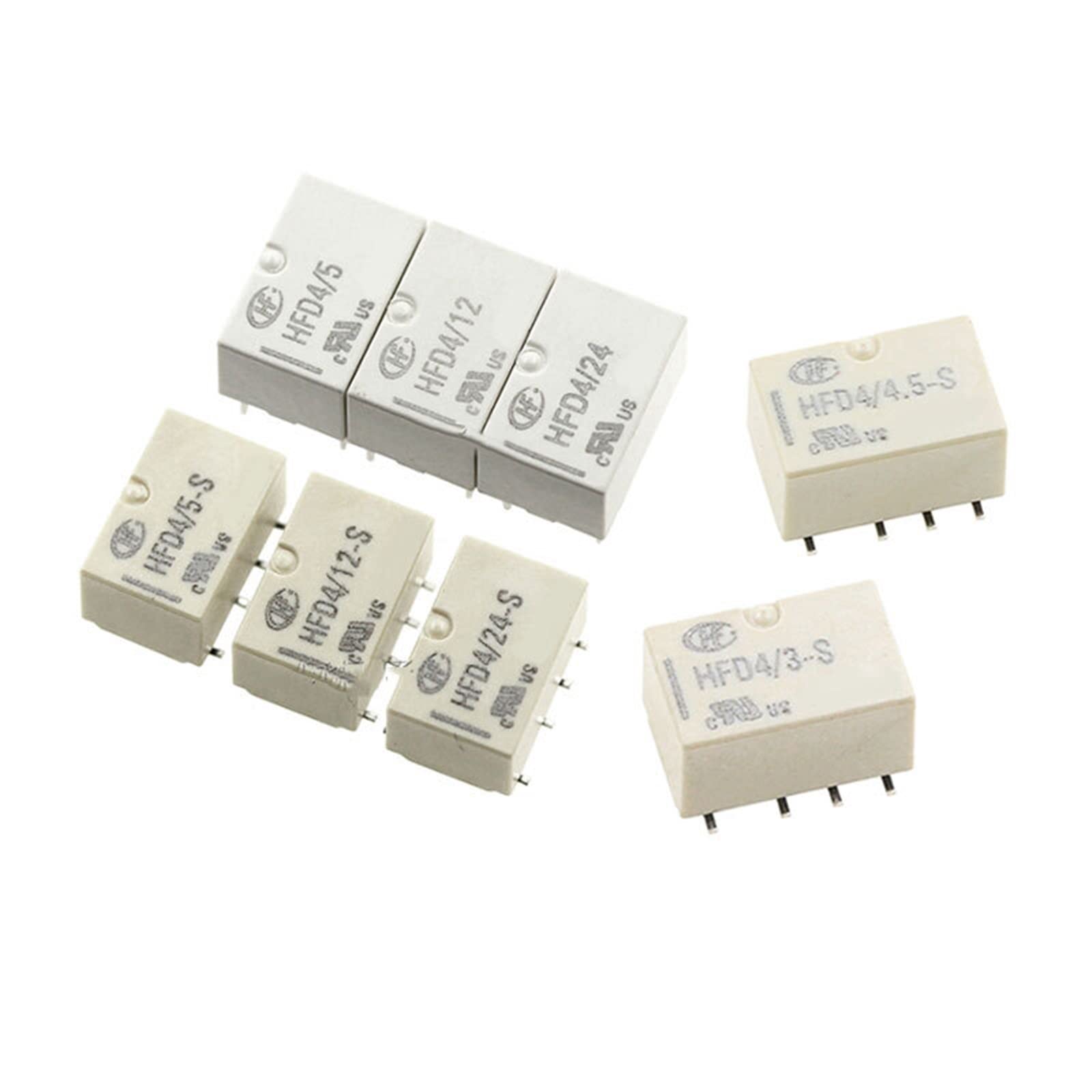 Relais HFD4 5V 12V 24V miniature pour circuit imprimé Lot de 2 - 5