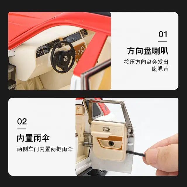 Image of Metal Pull Back Diecast Car SUV 1:22 Big Rolls Royce CULLINAN Pull Back Car Model with Sound Light Boys Gifts Toys for Kids【Pack of 1】,multicolor