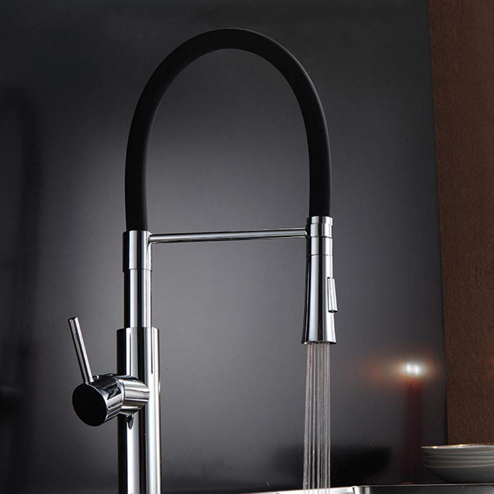 ZYCHSJXA Pull Out Kitchen Faucet Cold and Hot Water Mixer Tap Sink Dual Sprayer Nozzle Deck Mounted Single Handle