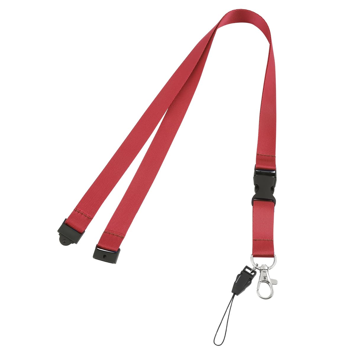 LICQIC 1 Pcs Neck Lanyard Strap, Lanyards for Neck with Safety Breakaway, for Holding a ID Card, Pass Card Badge, Keys or Cell Mobile Phone (Red)
