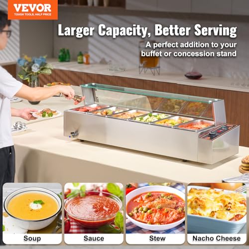 Vevor COMMERCIAL FOOD WARMER, 6 X 8QT Electric Steam Table thumb #1