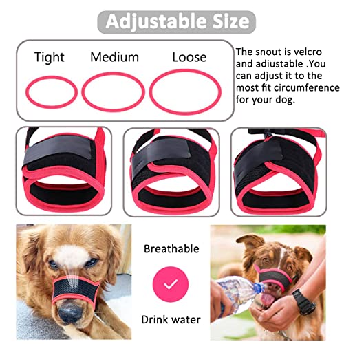 Image of LUCKYPAW Dog Muzzle Anti Biting Barking and Chewing with Comfortable Mesh Soft Fabric and Adjustable Strap, Suitable for Small, Medium and Large Dogs(Black,L)
