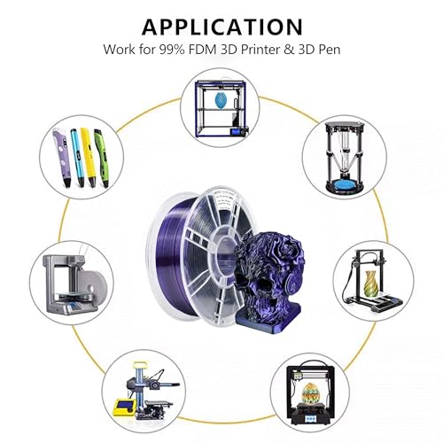 Image of iBOSS Silk Dual Color Purple Black PLA Plus Filament,1kg 3D Printer High-Speed Filament 1.75mm + / -0.02mm, Suitable for Most FDM Printers, PLA+ 3D Filament(Silk Purple Black)