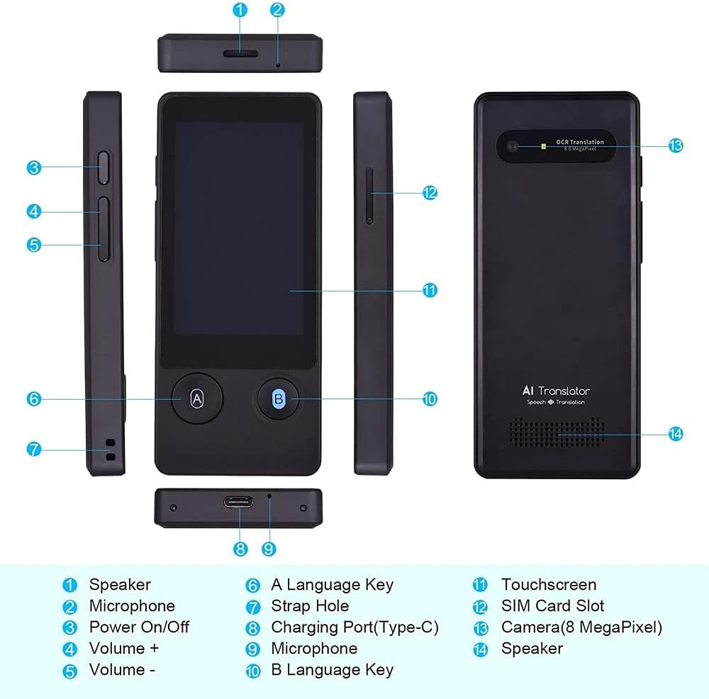 スマート音声翻訳機、ポータブル双方向音声通訳機、138言語