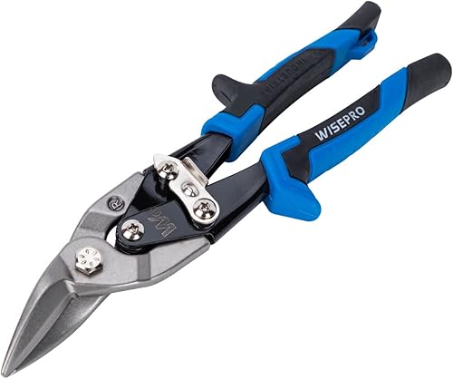 WISEPRO Tijeras de aviación de 10 pulgadas y 12 pulgadas (rectasizquierdasderechas), cortador de metal de acción compuesta, tijeras de corte de lata
