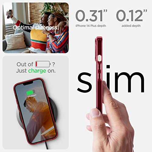 Image of Spigen for iPhone 14 Plus Case, Ultra Hybrid [No Magnet Ring][Anti-Yellowing] - Red Crystal