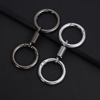 Nordic Retro Spring Double Ring Keychain, Detachable Spring Shaped