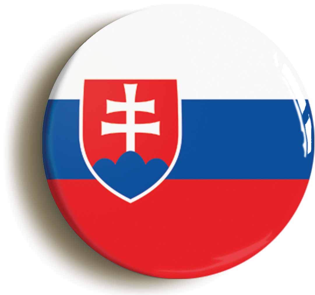 Slovakia National Flag Fridge Magnet (Circular 2inch / 50mm Diameter)