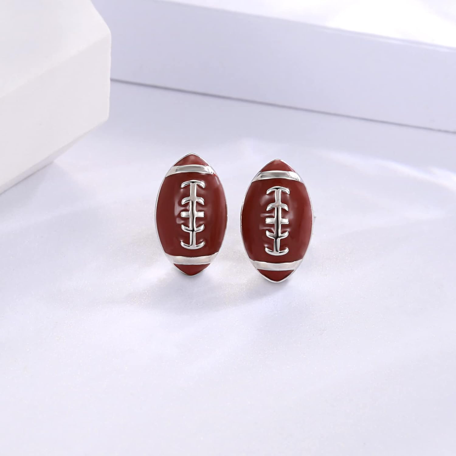 Sterling Silver Football BaseBall Softball Basketball Soccer Stud Earrings Hypoallergenic Sports Jewelry Gifts for Women Sports Lovers - Image 4