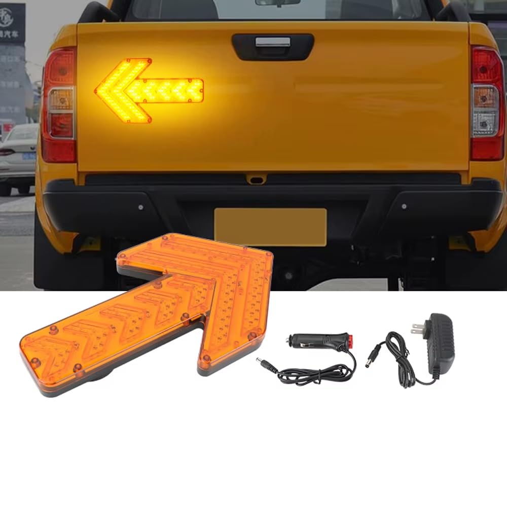 Toplionace Luz de Flecha Magnética Recargable para Vehículos de Riego y Saneamiento, Indicador LED de Advertencia de Giro.