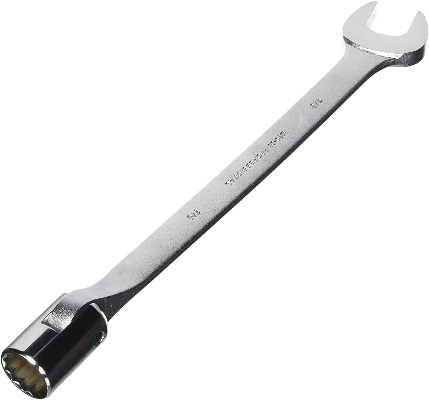 Satin Combination FlexHead Wrench 7/8" 12 PT Flex Head Socket Open
