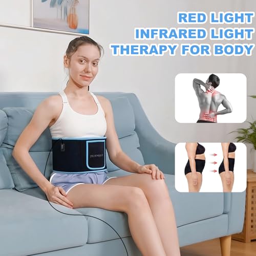 Red Light Therapy Infrared Light Therapy Belt for Body Waist Back Shoulder Leg Knee Muscle Relief, LED 660nm 850nm Wearable Large Red Light Belt with Timer Remote, Ideal Gift for Woman Man - Image 3
