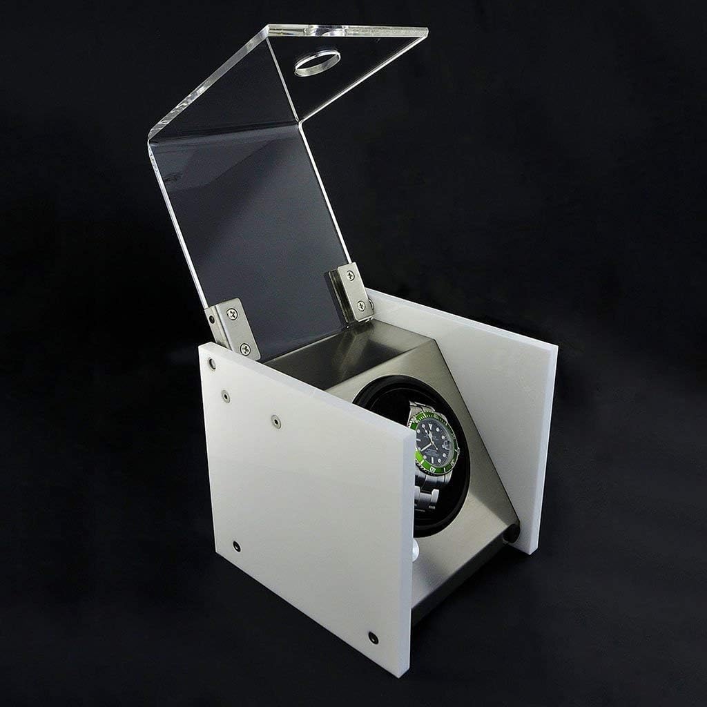 FENOKD Automatic Watch Winder Watch Winder Shake Table Device Single-Head Single Watch White Classic Automatic Winder Shake Table Shaker Wind-Up Box