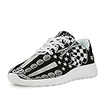 Dirt Track Racing Checkered Racing American Flag Shoes for Women Men Trail Running Casual Fashion Sneakers Slip-on Tennis Shoes