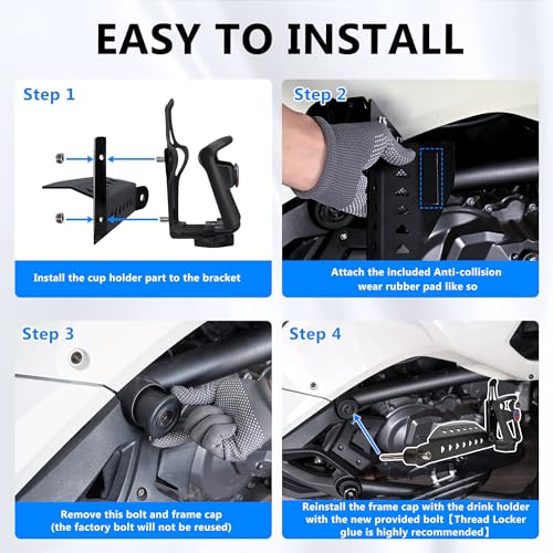 Portavasos Ajustable Lado Izquierdo y Derecho BAKAFOH para Can Am Spyder F3 2015+ miniatura 5