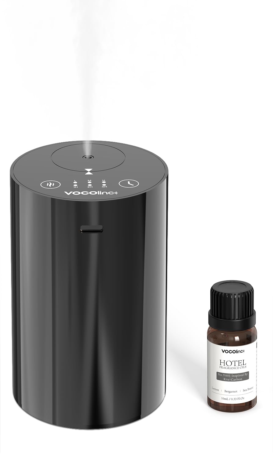 Diffusore senza acqua per oli essenziali, Mini diffusore portatile per aromi, Aromaterapia, Zerstäuber, con 10 ml di olio profumato per hotel, 1/2/4H/Timer, 3 livelli di nebbia per casa, stanza, auto