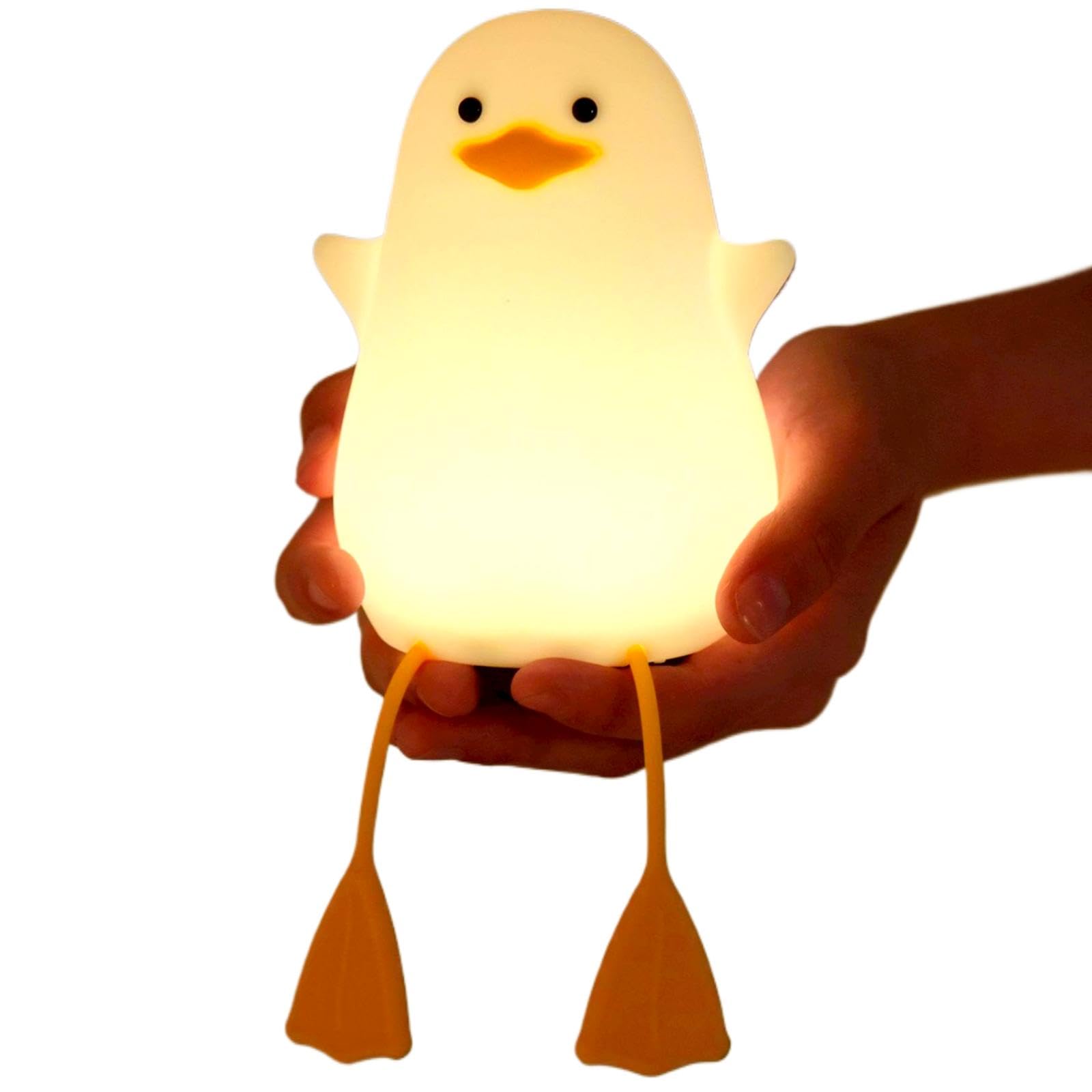 SXDMOUBK Duck Lamp, Lying Flat Duck Night Light Silicone Light Up Duck Squishy with Timer Bedside Dimmable Touch Table Lamp LED Rechargeable for Kids Breastfeeding, Bedroom, Office (Sitting Duck)