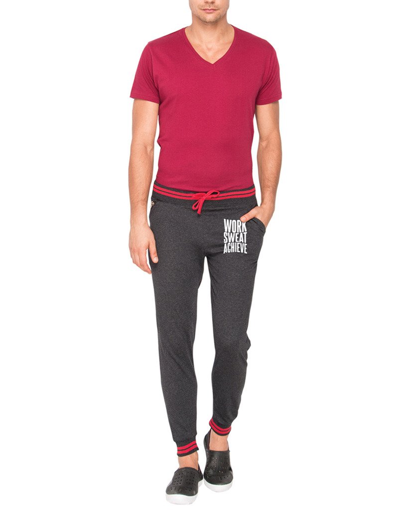 Campus Sutra Men Printed Track Pant Gray