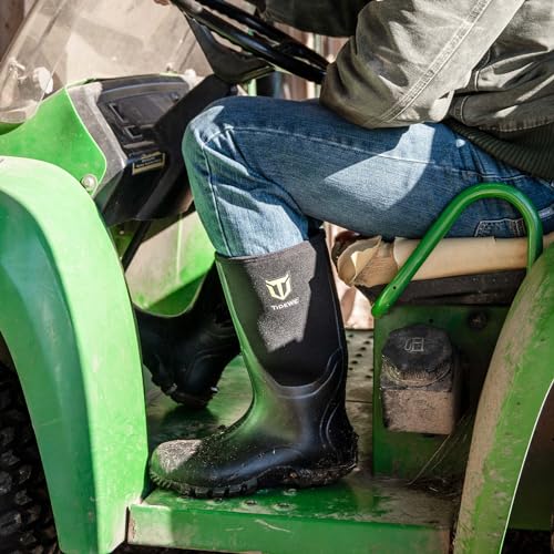 TIDEWE Rubber Boots for Men Multi-Season, Waterproof Rain Boots with Steel Shank, 6mm Neoprene Sturdy Rubber Outdoor Hunting Boots Size 13 (Black) by TIDEWE - Image 6