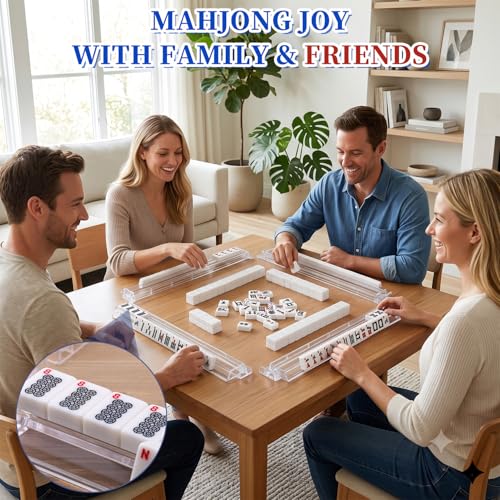 American Mahjong Set - 166 fichas premium melamina grabadas miniatura 6