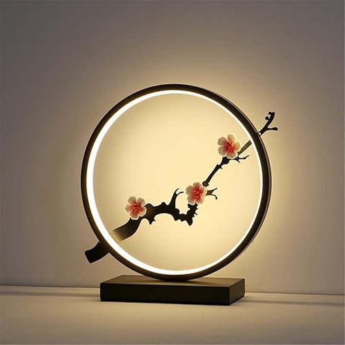 SLNFXC - Lámpara de mesa retro para dormitorio lámpara de mesita de noche adorno de escritorio de pino de bienvenida iluminación interior color C