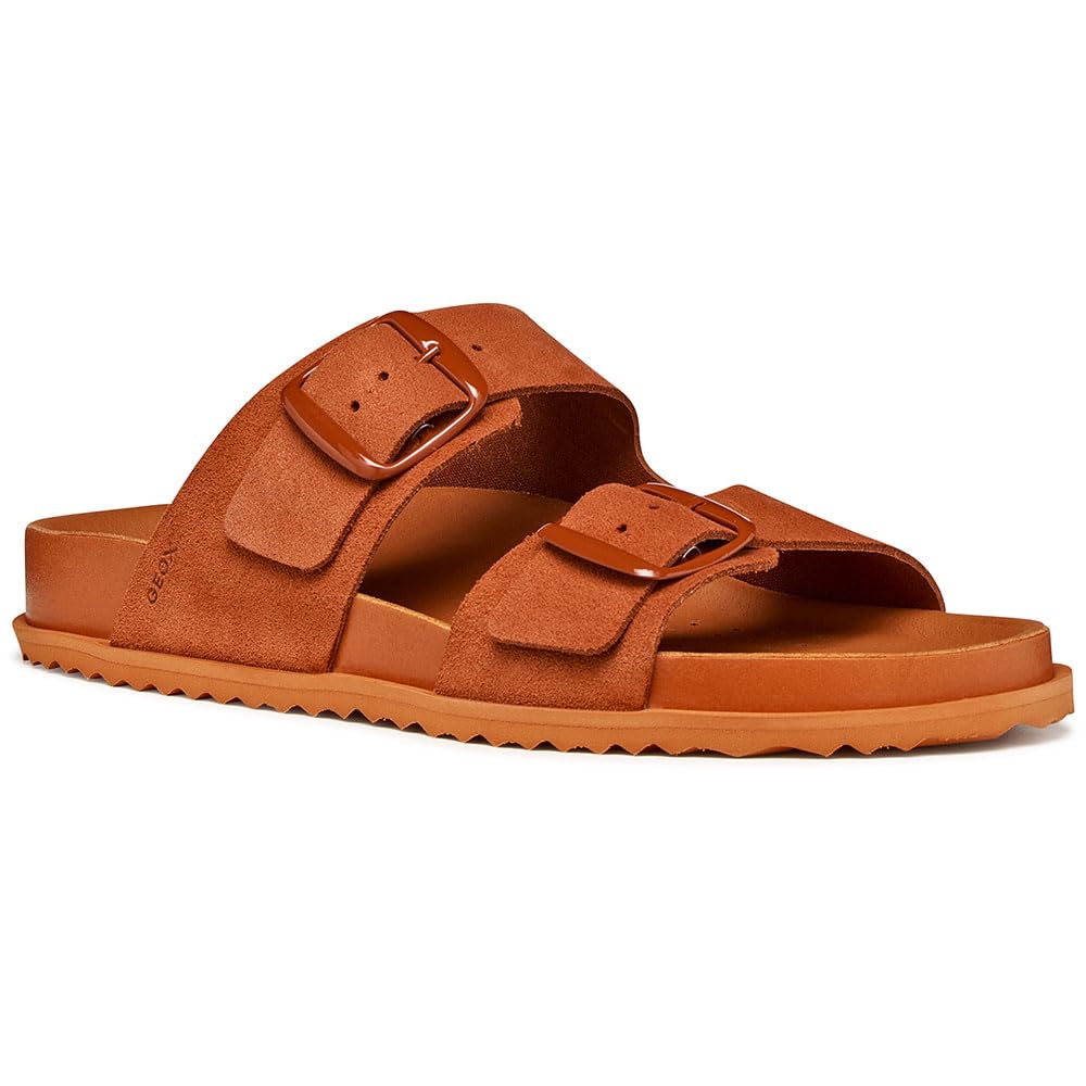 Geox Women D Sandybett A Flat Sandal, Brick, 5 UK