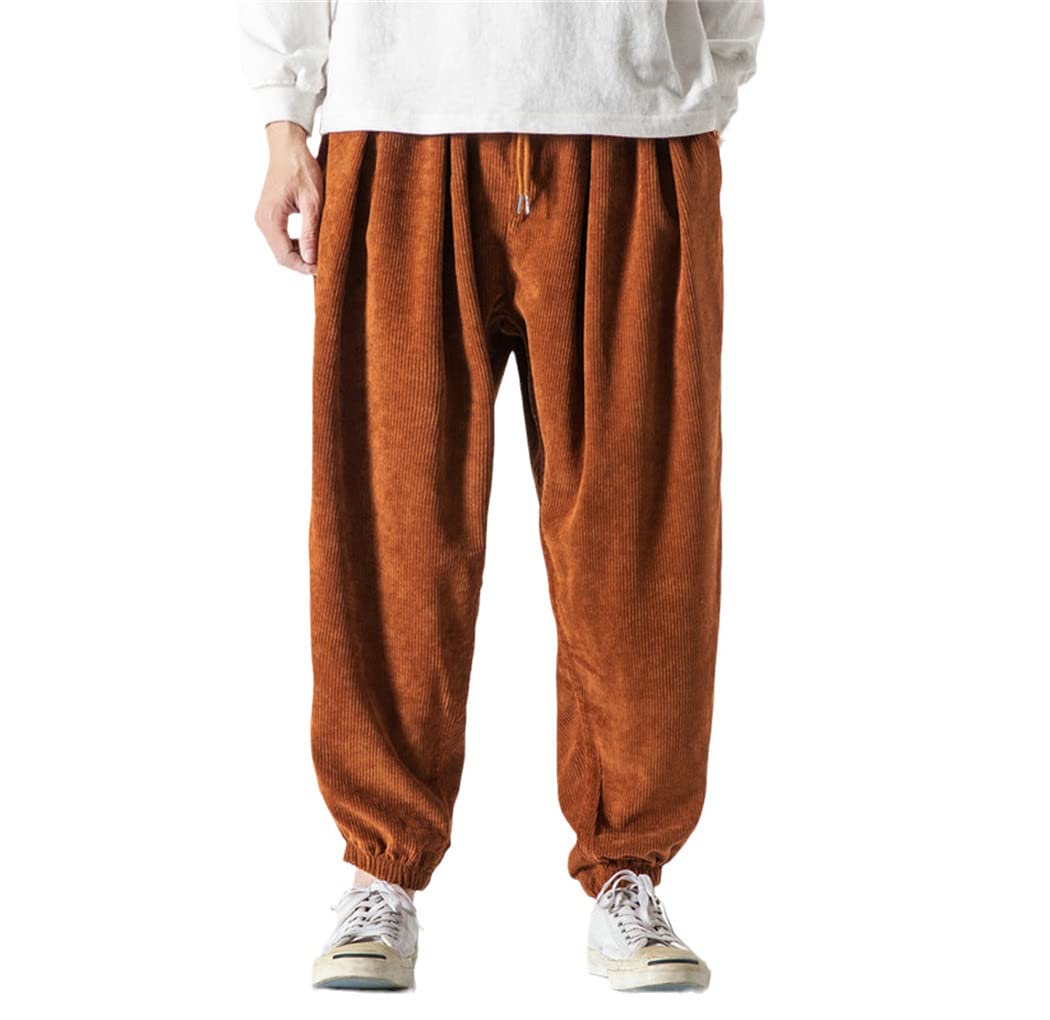 KEHAIOO Corduroy Men's Harem Pants, Men Jogging Sweatpants, Big Size Cotton Woman Casual Streetwear Trousers