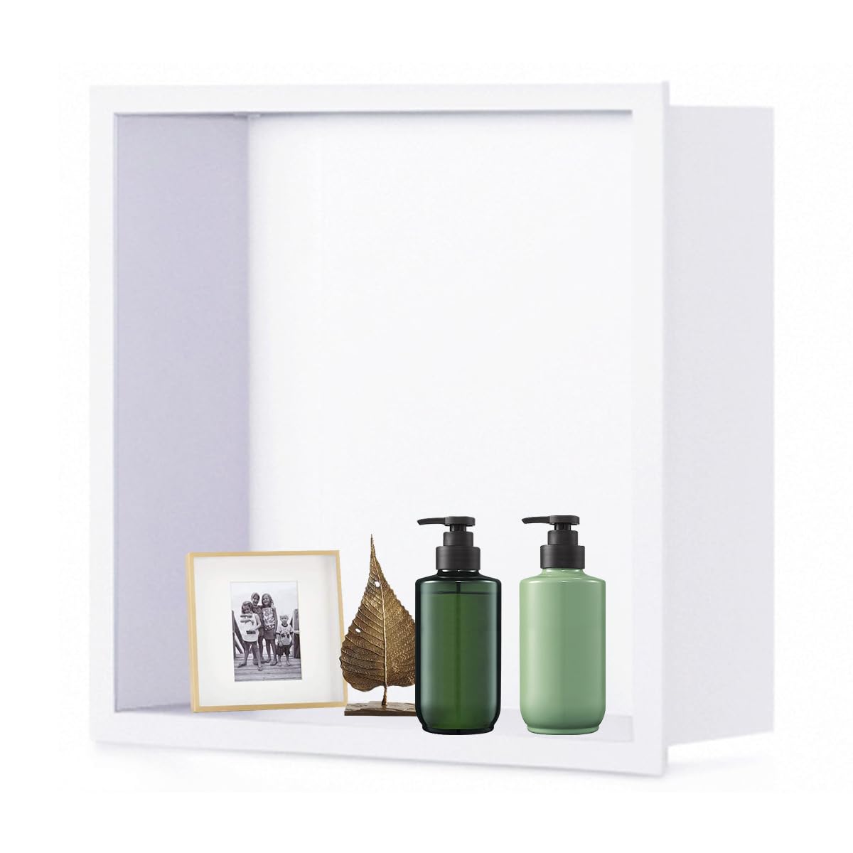 Niche de douche encastrée carrée blanche en acier inoxydable Générique