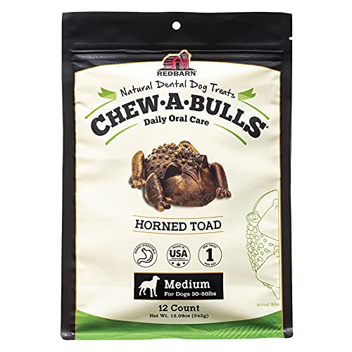 Redbarn Pet Products Chew-A-Bulls (Size: Medium, Shape: Toad, 12-Count (Case of 8))
