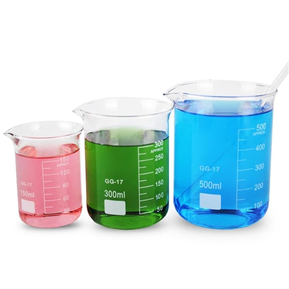 Vetreria da laboratorio Becher da laboratorio in vetro borosilicato trasparente, di forma bassa, da 50/100/150/200/250/500/1000/2000/3000 ml(800ml)