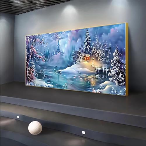 Peinture diamant adulte hiver : kit complet grand format 110x256 cm pour décoration