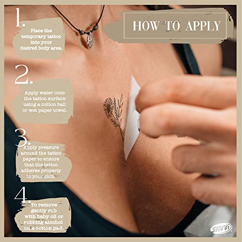 Temporary Tattoos For Women -110 Temporary Tattoo Stickers Of Flowers & Phrases- Fake Tattoos Temporary Realistic & Aesthetic - Tatoos For Women & Tatoos For Adults - Tatuajes Temporales Women #TOP3