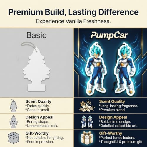 Image of PumpCar car air freshener 2-piece double-sided vegeta Instinct hanging vanilla-scented for rearview mirror Car Interior Accessories Household Gifts Anime Manga Fans Saiyan Prince Truck SUV Home Office