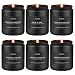 Scented Candles Set | Gifts for Men - 6Pack Candle Set - Masculine Candle, Soy Candles for Home Scented, Aromatherapy Gift - Fragrance of Smoke Vanilla/Leather/Mahogany/Tobacco/Oak/Amber Patchouli