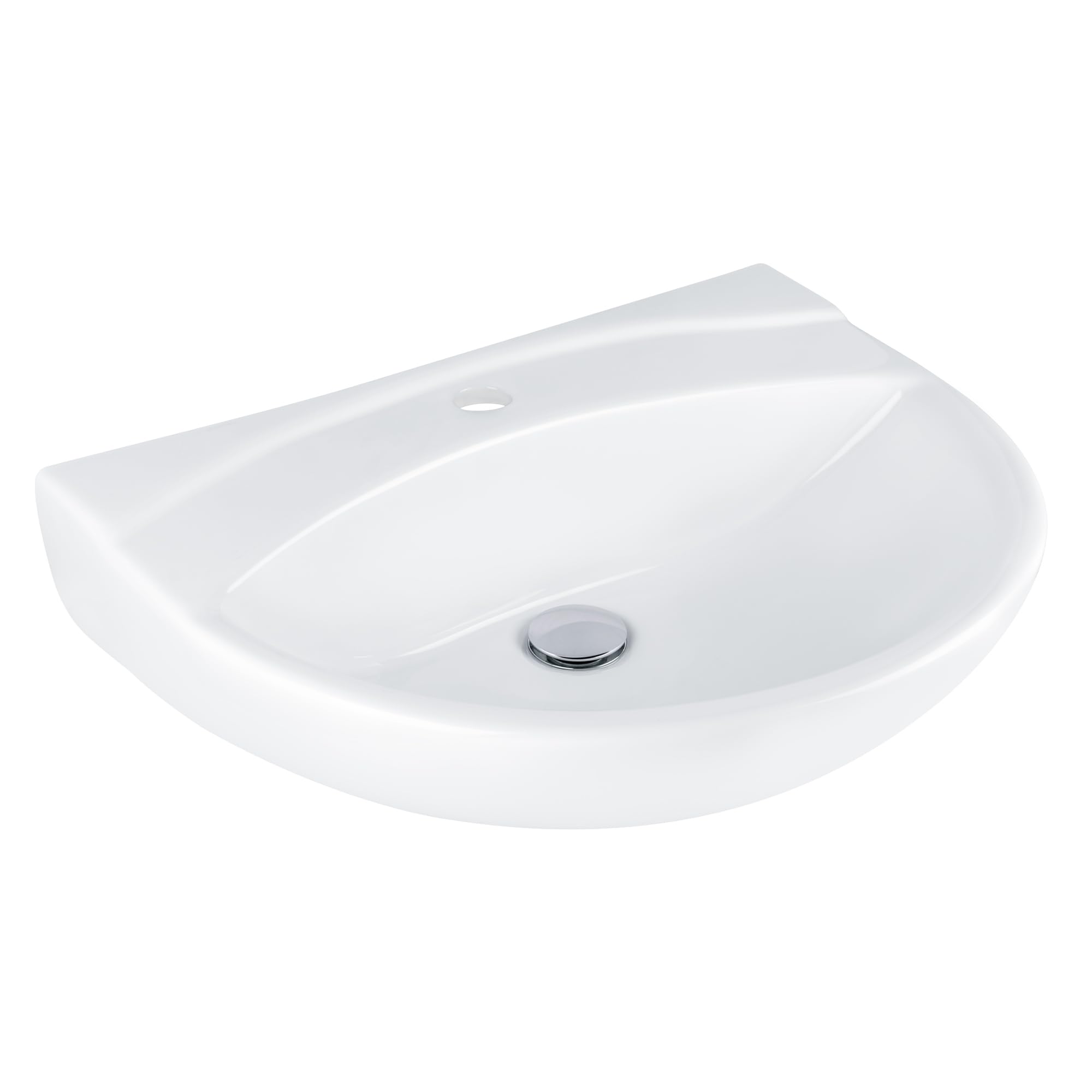 AQUAECO Med 1 Hole Wall Mounted Wash Basin Without Overflow 560Mm White