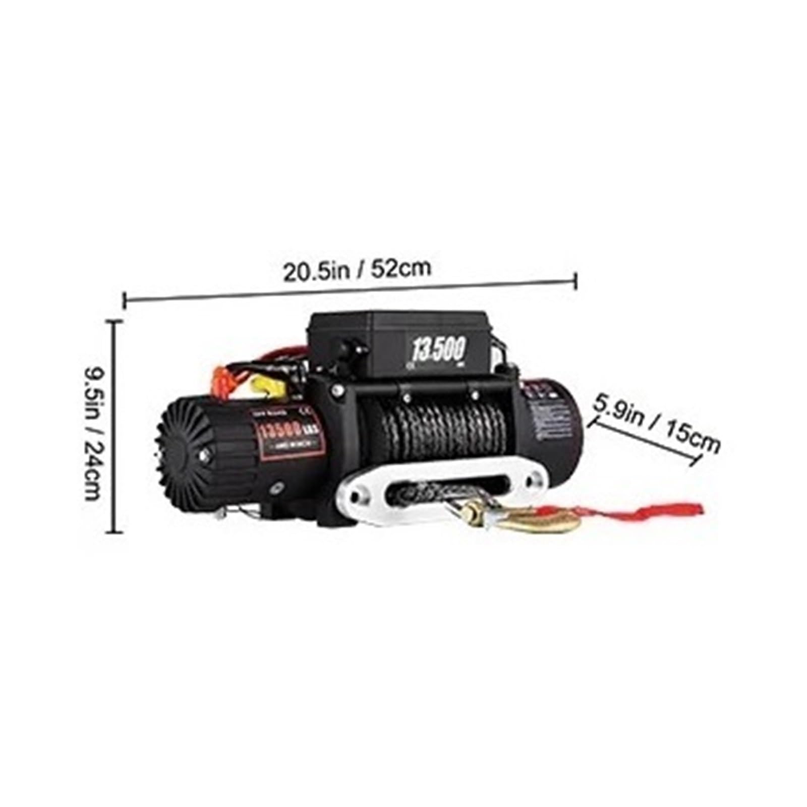 13500 LBS Wciągarka Elektryczna 12V 27M/92 FT Syntetyczna Lina Holownicza Podnoszenie Treuils Wciągnik Do Przyczepy Samochodowej 4X4 ATV Wciągnik elektryczny łańcuchowy