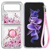 NGB Supremacy Compatible with Samsung Galaxy Z Flip 3 5G Case (2021) with Ring Holder/Wrist Strap, L