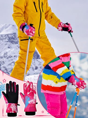 Image of Geyoga Kids Waterproof Winter Snow Ski Gloves