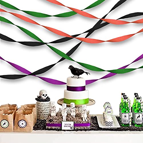 Halloween Party Decorations Supplies 8Rolls Halloween Crepe Paper Streamers Halloween Orange Purple Black Green Streamers For Halloween Birthday, Baby Shower, Gender Reveal Party Decorations #TOP5